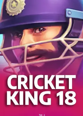 ปกเกม Cricket King 18 ภาพนักคริกเก็ตสวมหมวกกันน็อกสีม่วง