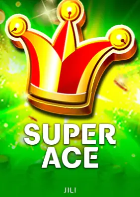 ปกเกม Super Ace ภาพหมวกตัวตลกสีแดงทองบนพื้นเขียว