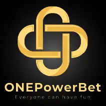 โลโก้ ONEPowerBet สีทองบนพื้นดำ