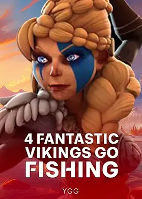 ปกเกม 4 Fantastic Vikings Go Fishing ภาพนักรบหญิงผมเปียสีส้ม